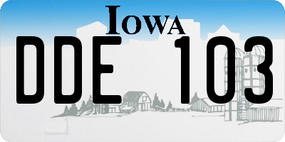 IA license plate DDE103