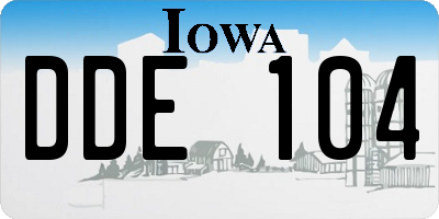 IA license plate DDE104