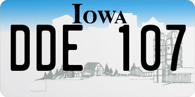 IA license plate DDE107