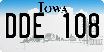 IA license plate DDE108