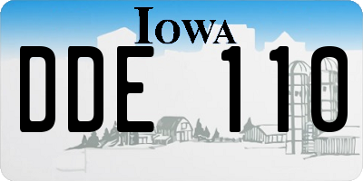 IA license plate DDE110