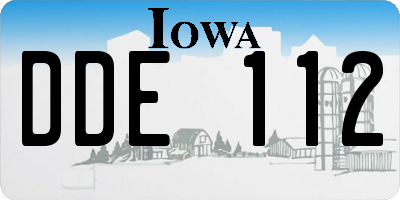 IA license plate DDE112