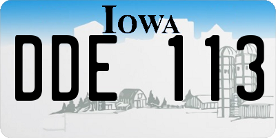 IA license plate DDE113