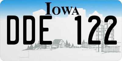 IA license plate DDE122