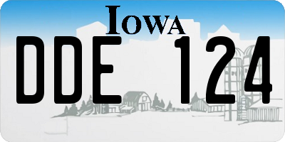 IA license plate DDE124
