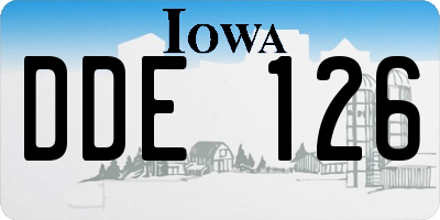IA license plate DDE126