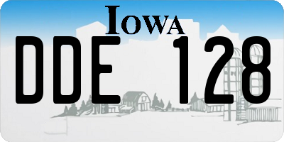 IA license plate DDE128