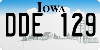 IA license plate DDE129