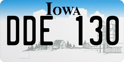IA license plate DDE130