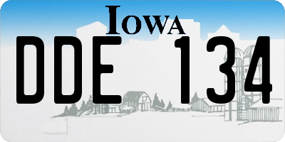 IA license plate DDE134