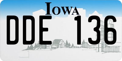 IA license plate DDE136