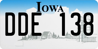 IA license plate DDE138