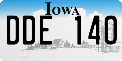 IA license plate DDE140