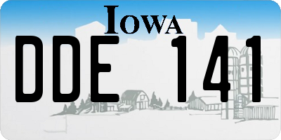 IA license plate DDE141