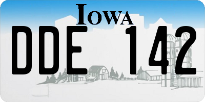 IA license plate DDE142