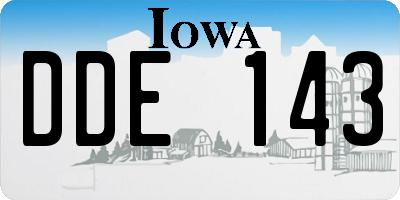 IA license plate DDE143