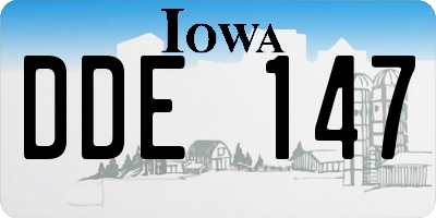 IA license plate DDE147