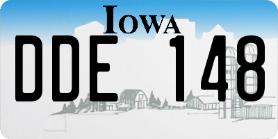 IA license plate DDE148