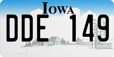 IA license plate DDE149