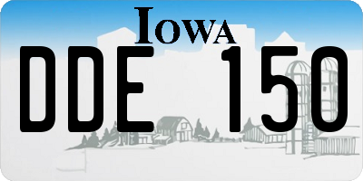 IA license plate DDE150