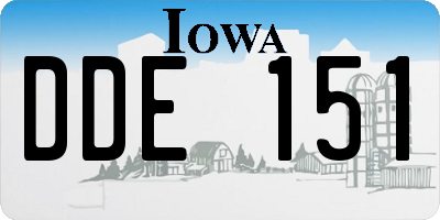 IA license plate DDE151