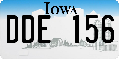 IA license plate DDE156