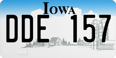 IA license plate DDE157