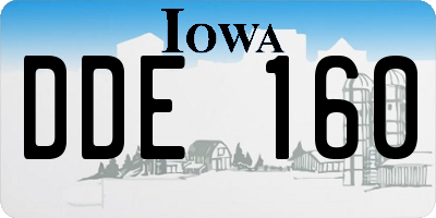 IA license plate DDE160