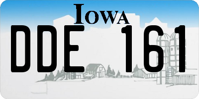 IA license plate DDE161