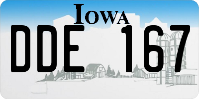 IA license plate DDE167