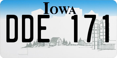 IA license plate DDE171