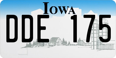 IA license plate DDE175