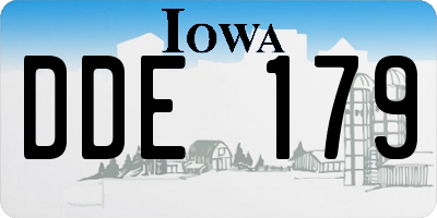 IA license plate DDE179
