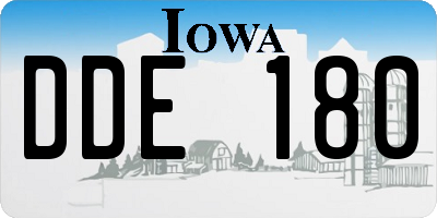 IA license plate DDE180