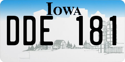 IA license plate DDE181