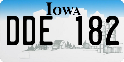 IA license plate DDE182