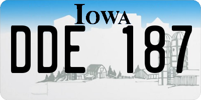 IA license plate DDE187