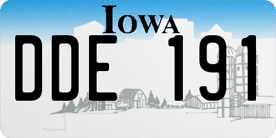 IA license plate DDE191