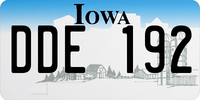 IA license plate DDE192