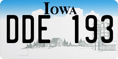 IA license plate DDE193