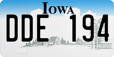 IA license plate DDE194