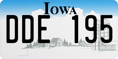 IA license plate DDE195