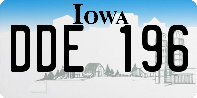 IA license plate DDE196