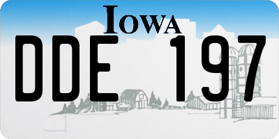 IA license plate DDE197