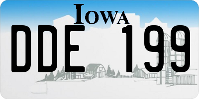 IA license plate DDE199