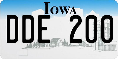 IA license plate DDE200