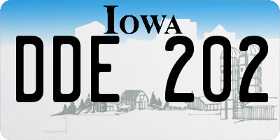 IA license plate DDE202
