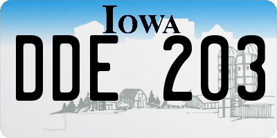 IA license plate DDE203