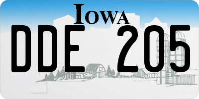 IA license plate DDE205