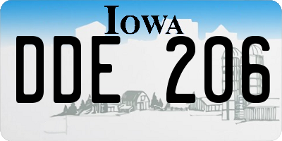 IA license plate DDE206